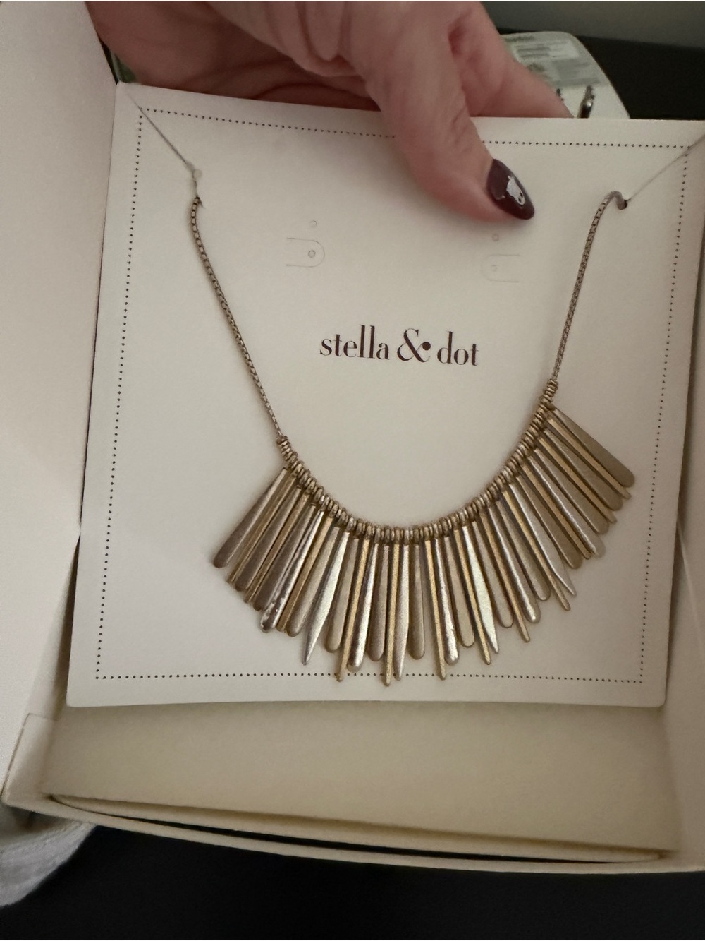 Stella & Dot mixed metal Fringe Necklace